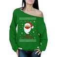 thumbnail image 1 of Merry Christmask Sweater Christmas Party Top Xmas Gifts Happy Holidays Off Shoulder Sweater Xmas 2020 Outfit Funny Santa Sweater for Women Christmas Sweatshirt for Ladies Merry Christmas Sweater, 1 of 4