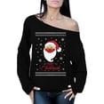 thumbnail image 1 of Merry Christmask Sweater Christmas Party Top Xmas Gifts Happy Holidays Off Shoulder Sweater Xmas 2020 Outfit Funny Santa Sweater for Women Christmas Sweatshirt for Ladies Merry Christmas Sweater, 1 of 4