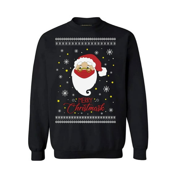 Merry Christmask Sweater New Year Christmas Party Top Xmas Gifts Happy Holidays Unisex Sweater Xmas 2020 Outfit Funny Santa Sweater for Men Christmas Sweatshirt for Women Merry Christmas Sweater