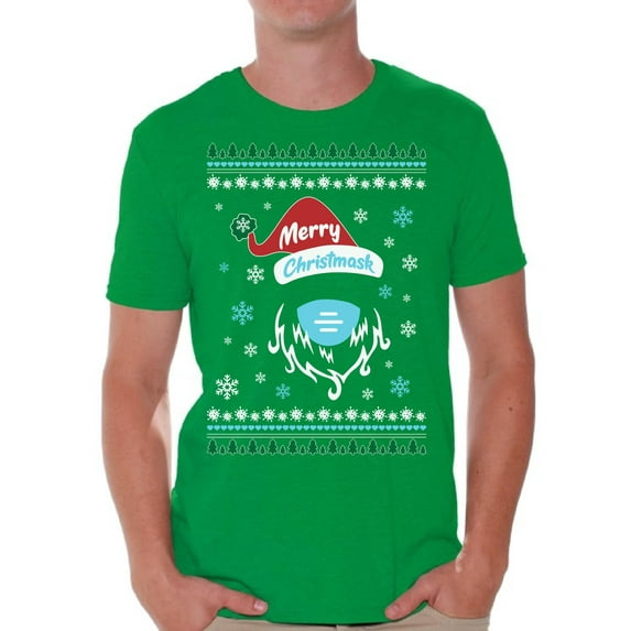Merry Christmask T Shirts Happy Holidays T Shirt for Boyfriend Dad Husband Xmask Top Xmas Gifts Xmas 2020 Outfit Funny Santa Shirt for Men Christmas Tee for Him Merry Christmas T-Shirt