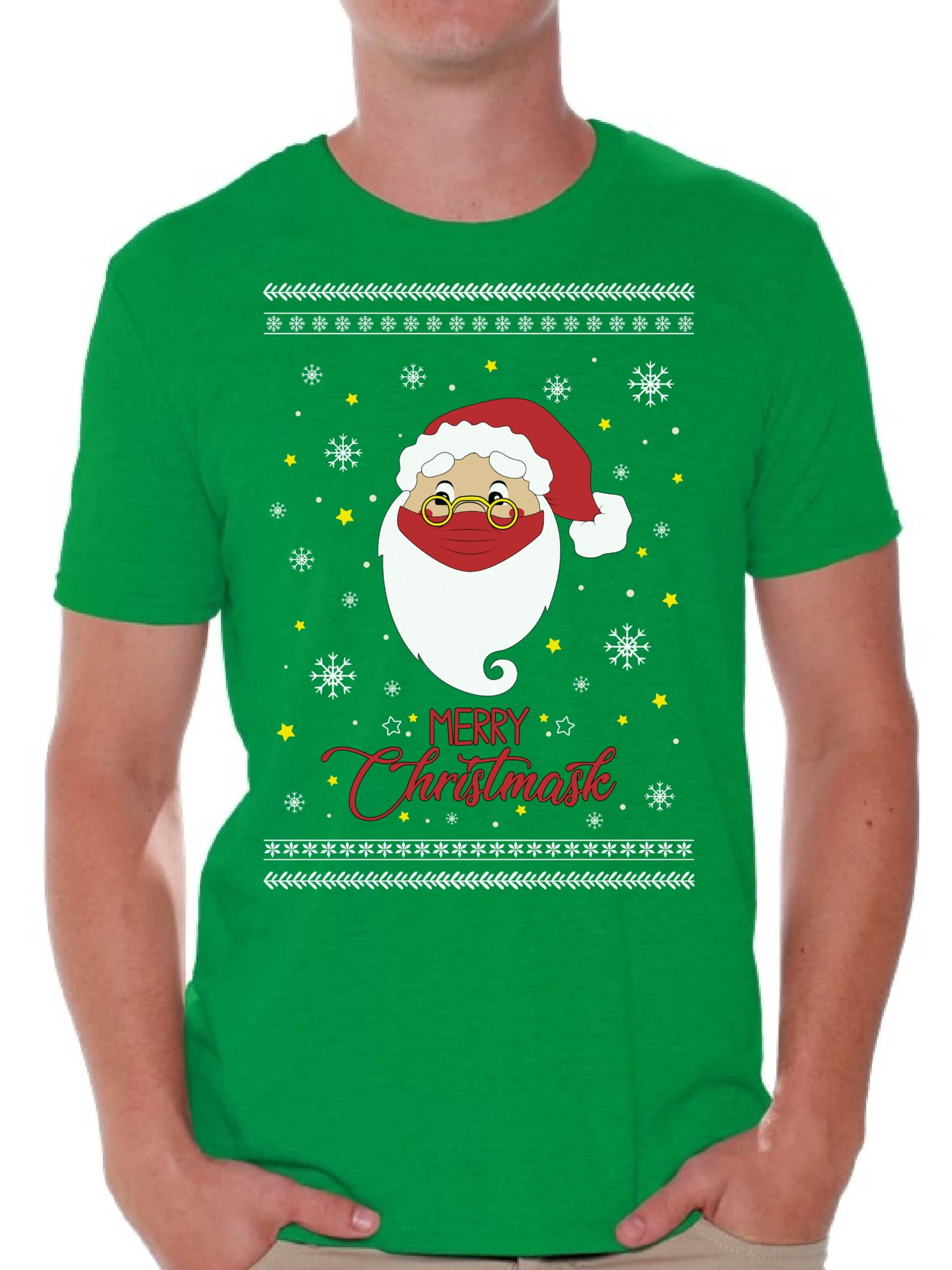 Merry Christmask T Shirts Happy Holidays T Shirt for Men Christmas