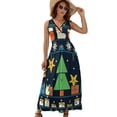 thumbnail image 1 of Merry Christmess Dress Summer Street Style Bohemia Long Dresses Female Sleeveless Printed Maxi Dress, 1 of 9