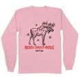 thumbnail image 1 of Merry Christmoose Long Sleeve Shirt Unisex 4X-Large Pink, 1 of 5