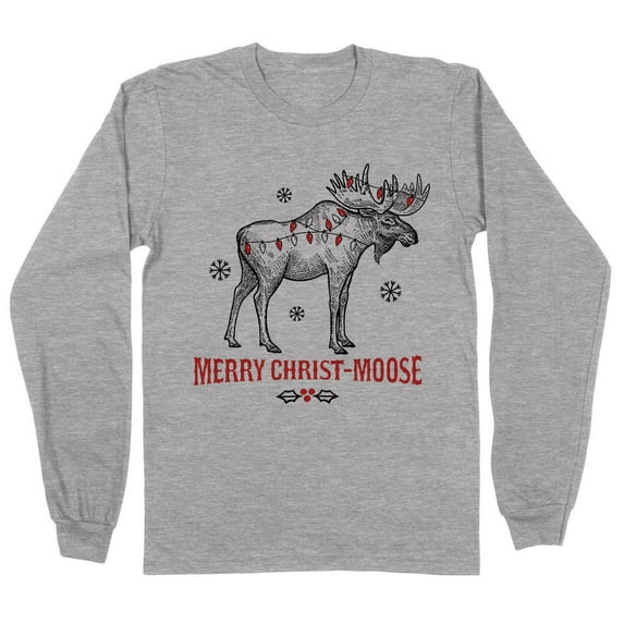 Merry Christmoose Long Sleeve Shirt Unisex Medium Grey