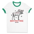 thumbnail image 1 of Merry Christmoose Ringer Tee Shirt Unisex Small White/Kelly Green, 1 of 5