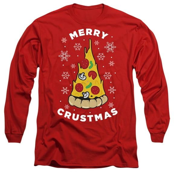 Merry Christmus Christmas Pizza Unisex Adult Long-Sleeve T Shirt
