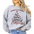 thumbnail image 1 of Merry Cluckin Christmas Sweatshirt for Women and Teens Funny Chicken Xmas Tree Pullover Gray Sweatshirt Adult X-Large, 1 of 4