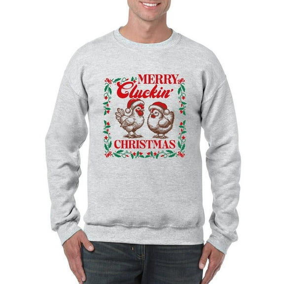 Merry Cluckin' Xmas - Funny Chicken Men's Sweatshirt