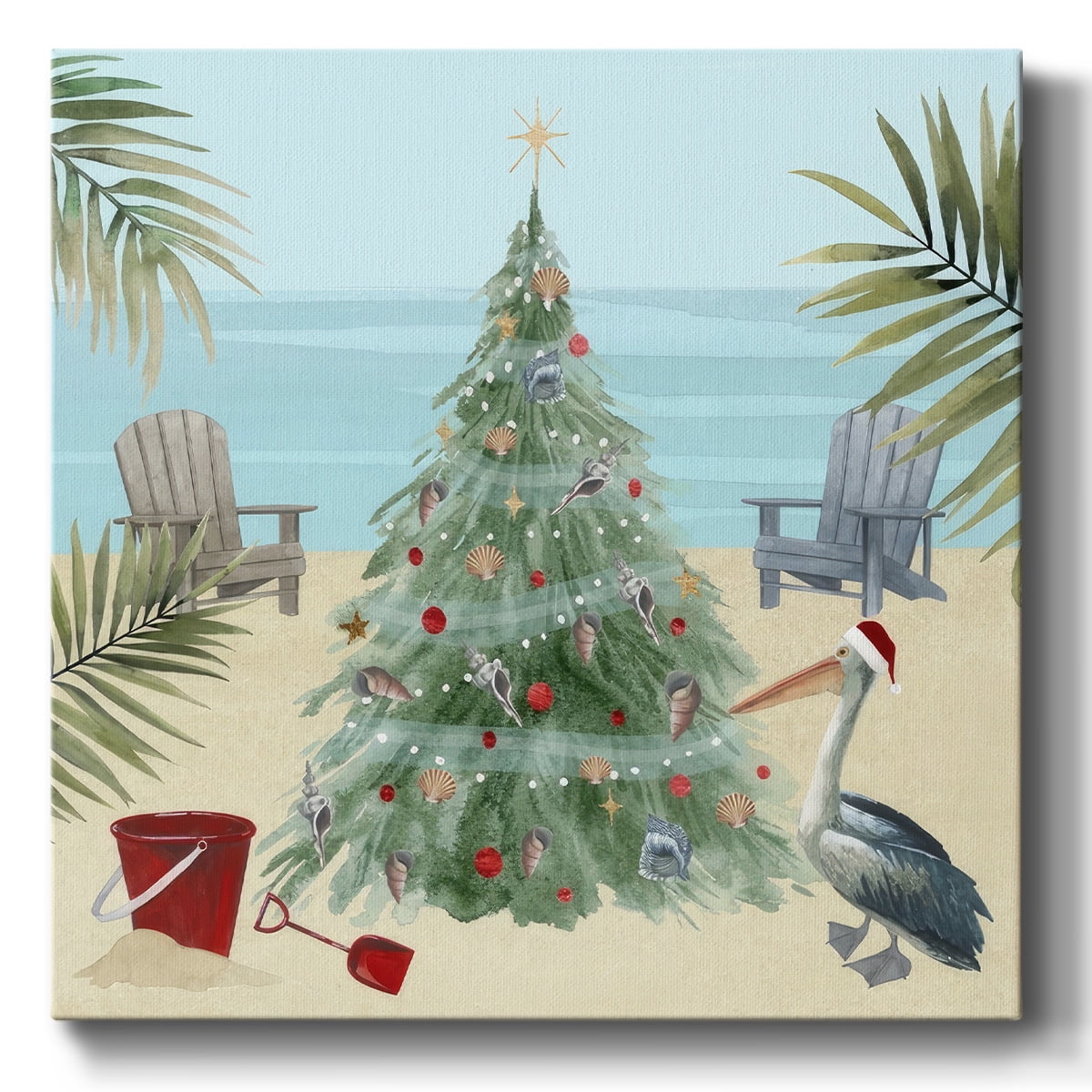Merry Coastal Christmas I- Gallery Wrapped Canvas