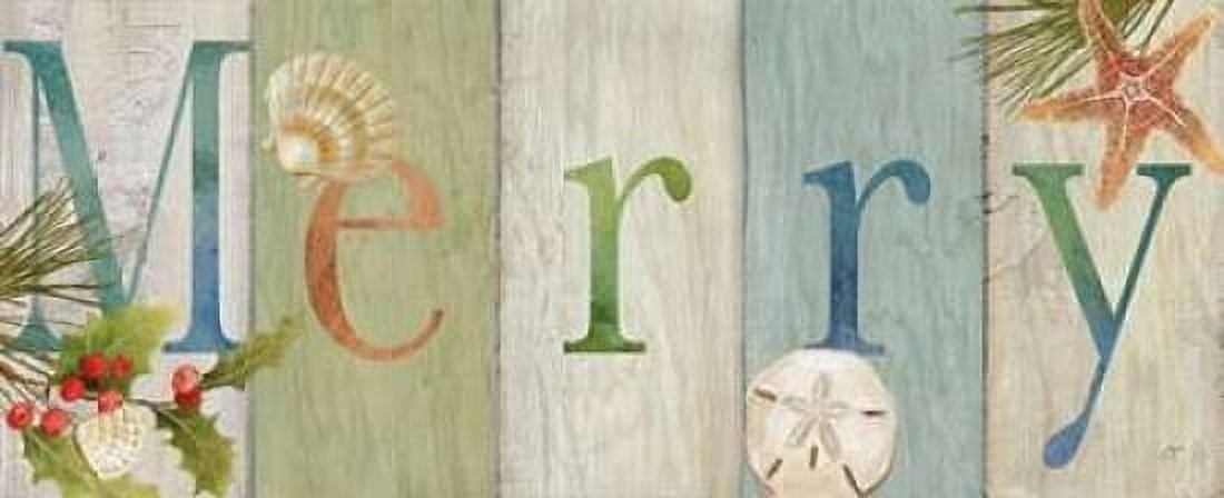 Merry Coastal Sign I Canvas Art - Cynthia Coulter (24 x 48)