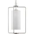 thumbnail image 1 of Merry Collection One-Light Brushed Nickel and Etched Glass Transitional Style Foyer Pendant Light, 1 of 2