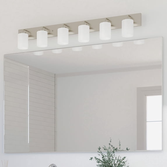 Merry Collection Six-Light Etched Glass Bath Vanity Wall Light