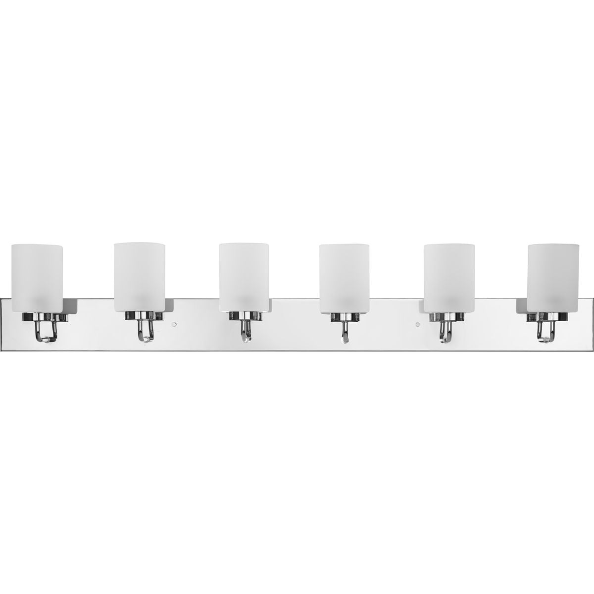 48-Inch Polished Chrome and Etched Glass 6-Light Bath Vanity Fixture