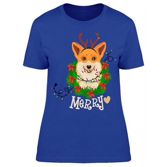 Merry Corgi T-Shirt Women -Image by Shutterstock, Female x-Large