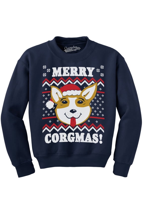 Merry Corgmas Ugly Christmas Sweater Dog Dad Lover Hilarious Funny Sweatshirt