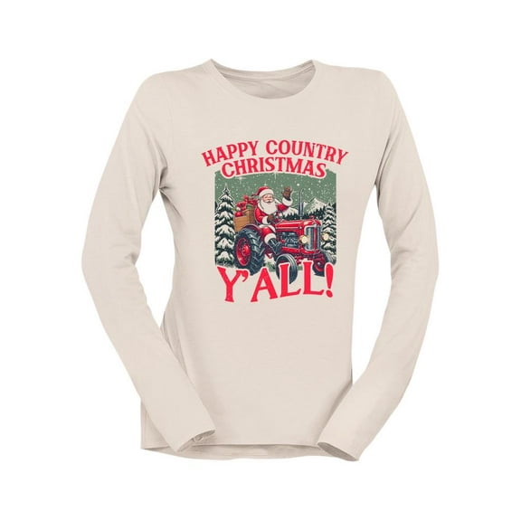 Merry Country Xmas Y'all Festive Women's Long Sleeve