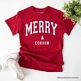 thumbnail image 1 of Merry Cousin Retro Christmas T-Shirt, Matching Family Holiday Tee, 1 of 7