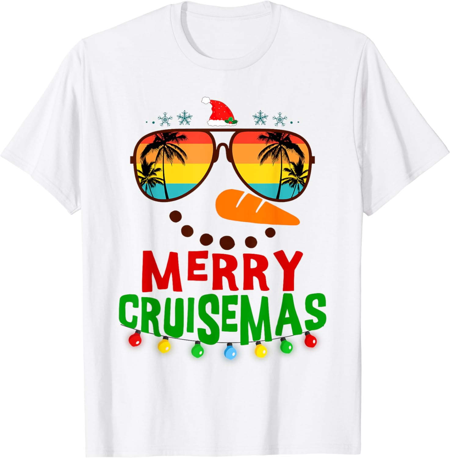 Merry Cruisemas 2023 Christmas Santa Snowman Cruise T-Shirt - Walmart.com