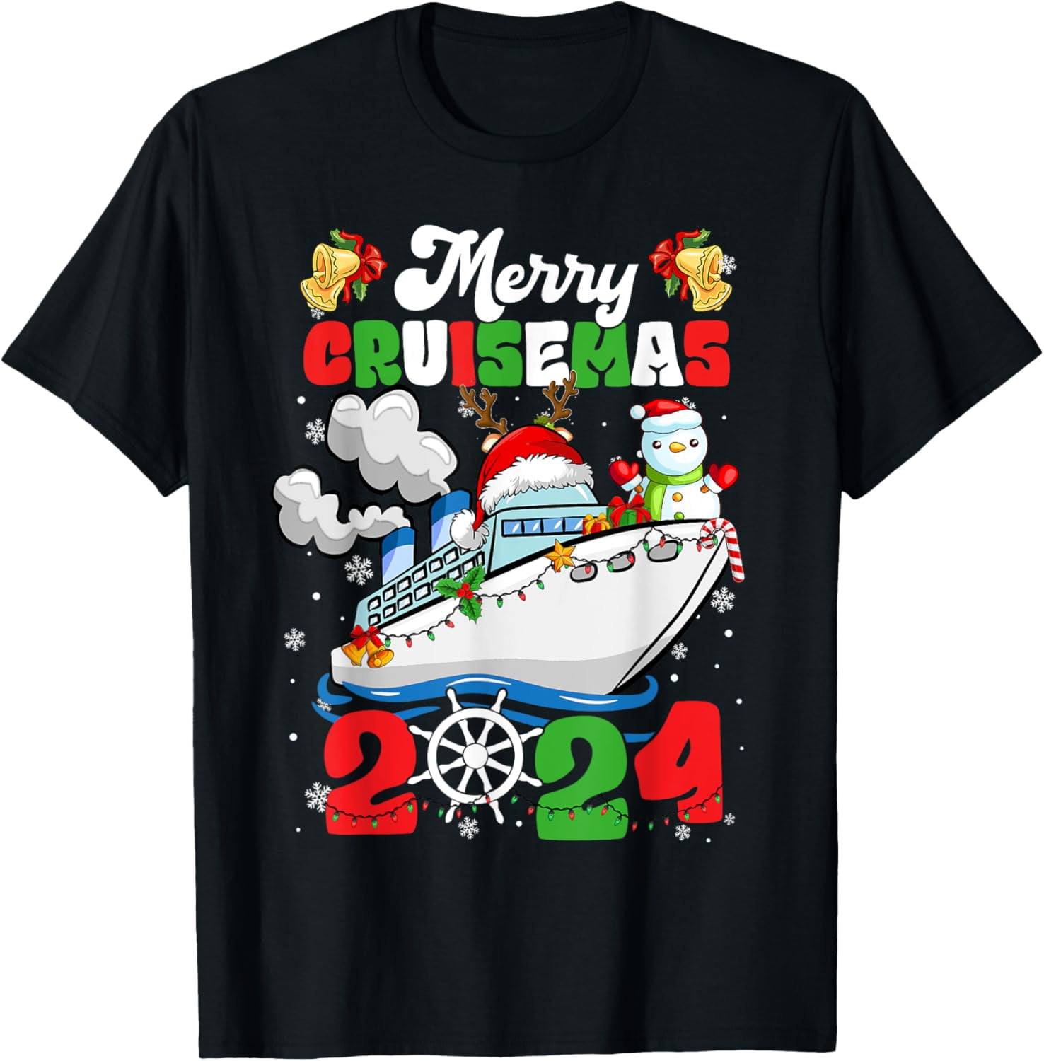 Merry Cruisemas 2024 Christmas Santa Reindeer Cruise Ship TShirt