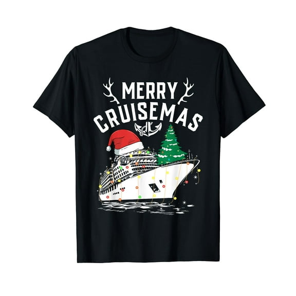 Merry Cruisemas Cruise Ship Family Christmas Funny Black T-Shirt
