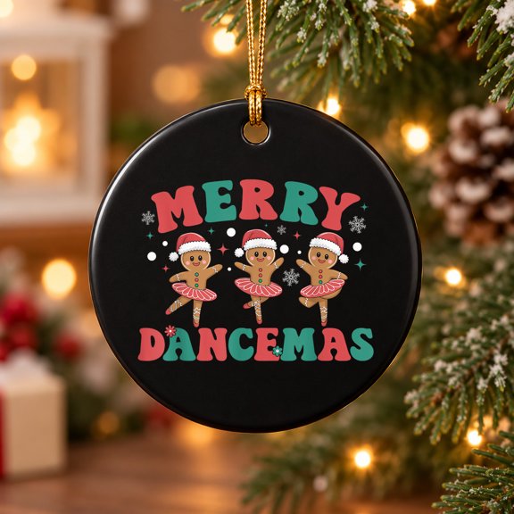 Merry Dancemas Gingerbread Ballet Dancer Christmas Ballerina Ceramic Ornament