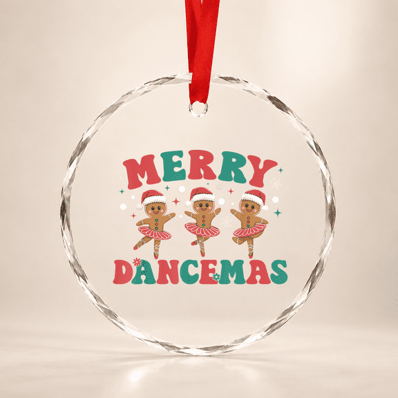 Merry Dancemas Gingerbread Ballet Dancer Christmas Ballerina Glass Ornament