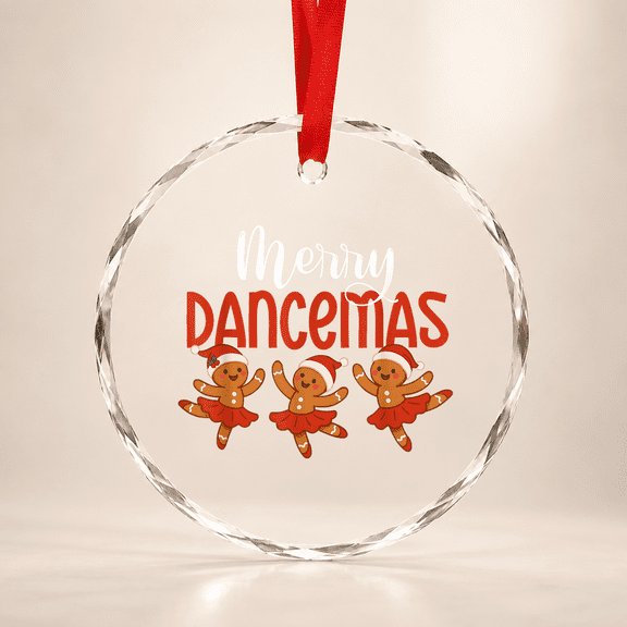 Merry Dancemas Gingerbread Dancer Ballet Christmas Glass Ornament