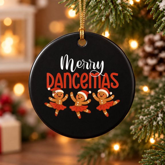 Merry Dancemas Gingerbread Dancer Ballet Christmas Holiday Keepsake Ceramic Ornament