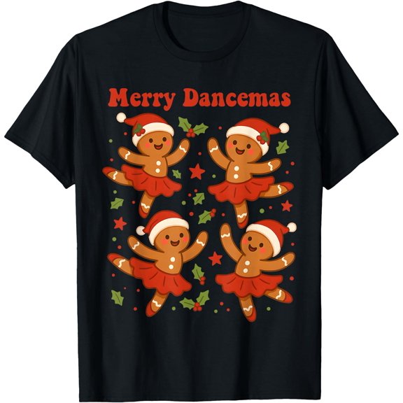 Merry Dancemas Gingerbread Dancer Ballet Christmas T-Shirt