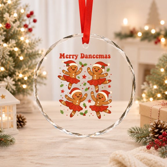 Merry Dancemas Gingerbread Dancer Ballet Glass Ornament