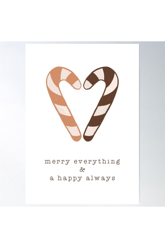 Merry Everything & A Happy Always Poster Wall Art, Modern Wall Decor For Living Room Bedroom, 24x36 UNFRAMED