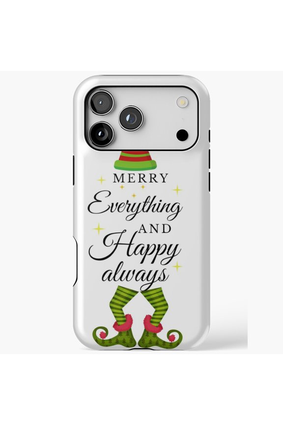 Merry Everything Elf Funny Xmas Quote Case for iPhone 11 12 13 14 15 16 17 Pro Max