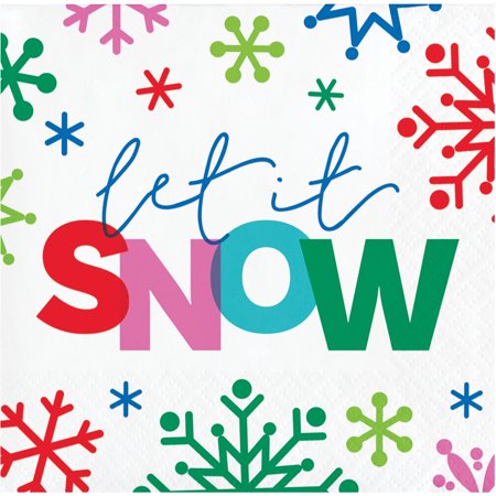 Merry Everything Let it Snow Beverage Napkins, 48 ct