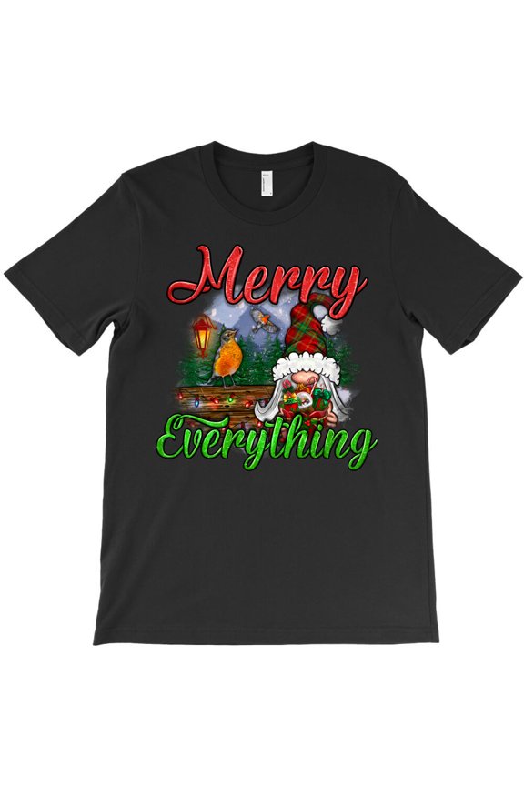 Merry Everything Themed Inclusive and Festive Graphic Design for Holiday G28196 Unisex T-Shirt, Up to Size 5XL