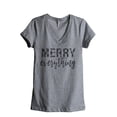 thumbnail image 1 of Merry Everything Women's Fashion Relaxed V-Neck T-Shirt Tee Heather Grey X-Large, 1 of 3