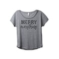 thumbnail image 1 of Merry Everything Women's Fashion Slouchy Dolman T-Shirt Tee Heather Grey Small, 1 of 3