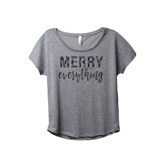 Merry Everything Women's Fashion Slouchy Dolman T-Shirt Tee Heather Grey X-Large