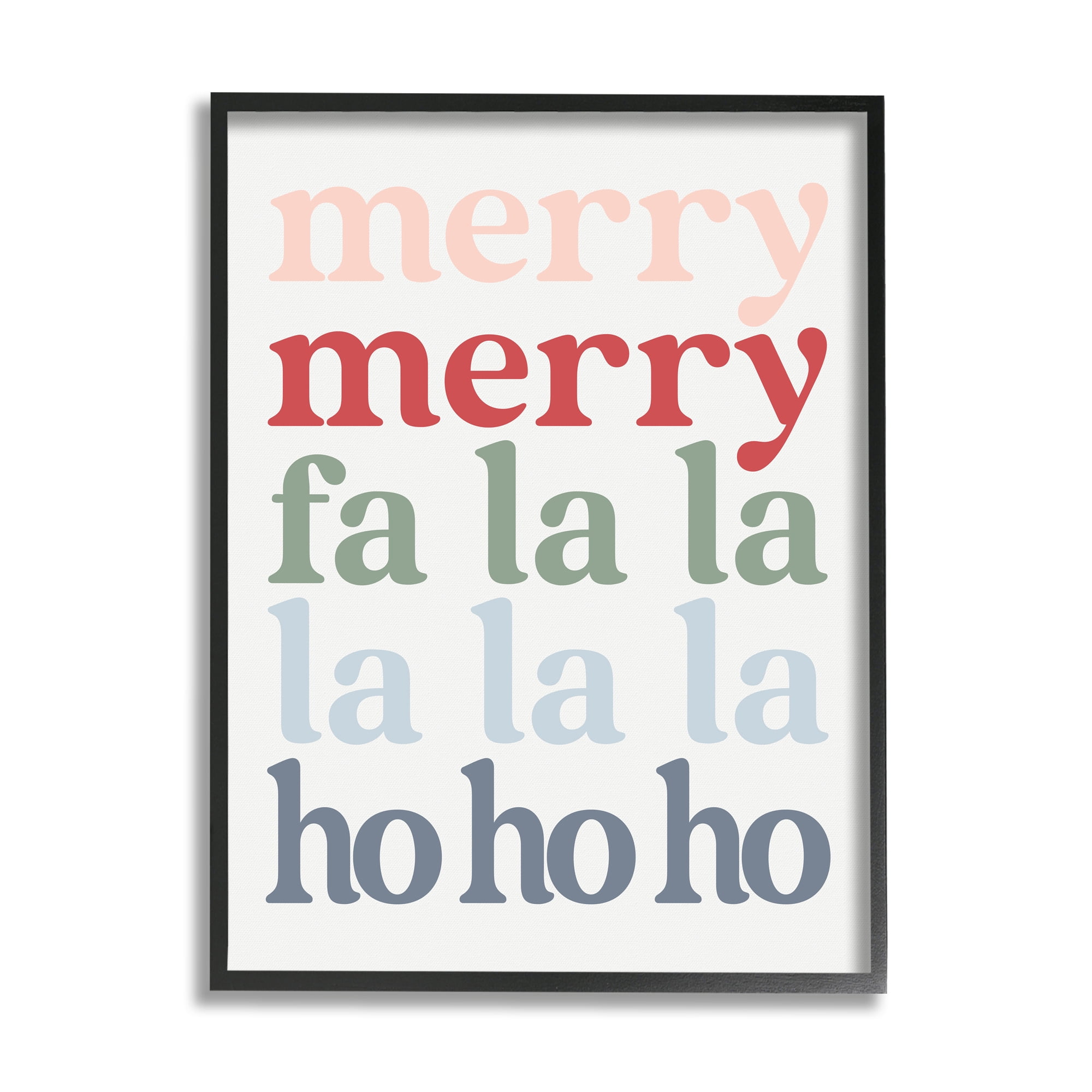 Merry Fa-La-La Minimal Typography Festive Words Inspirational Graphic Art Framed Art Print Wall Art