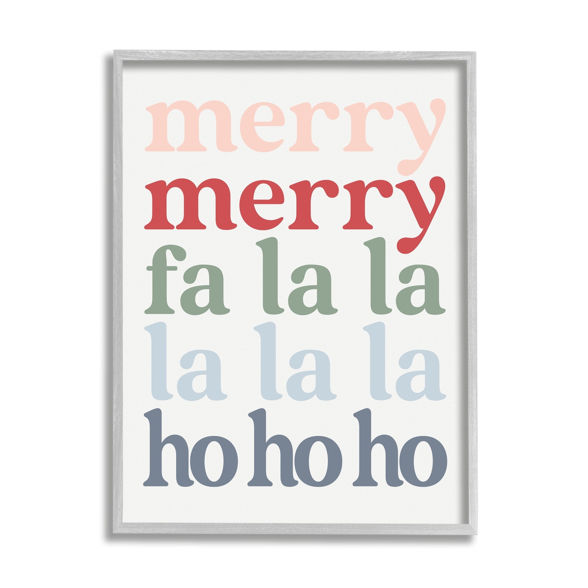 Merry Fa-La-La Minimal Typography Festive Words Inspirational Graphic Art Framed Art Print Wall Art