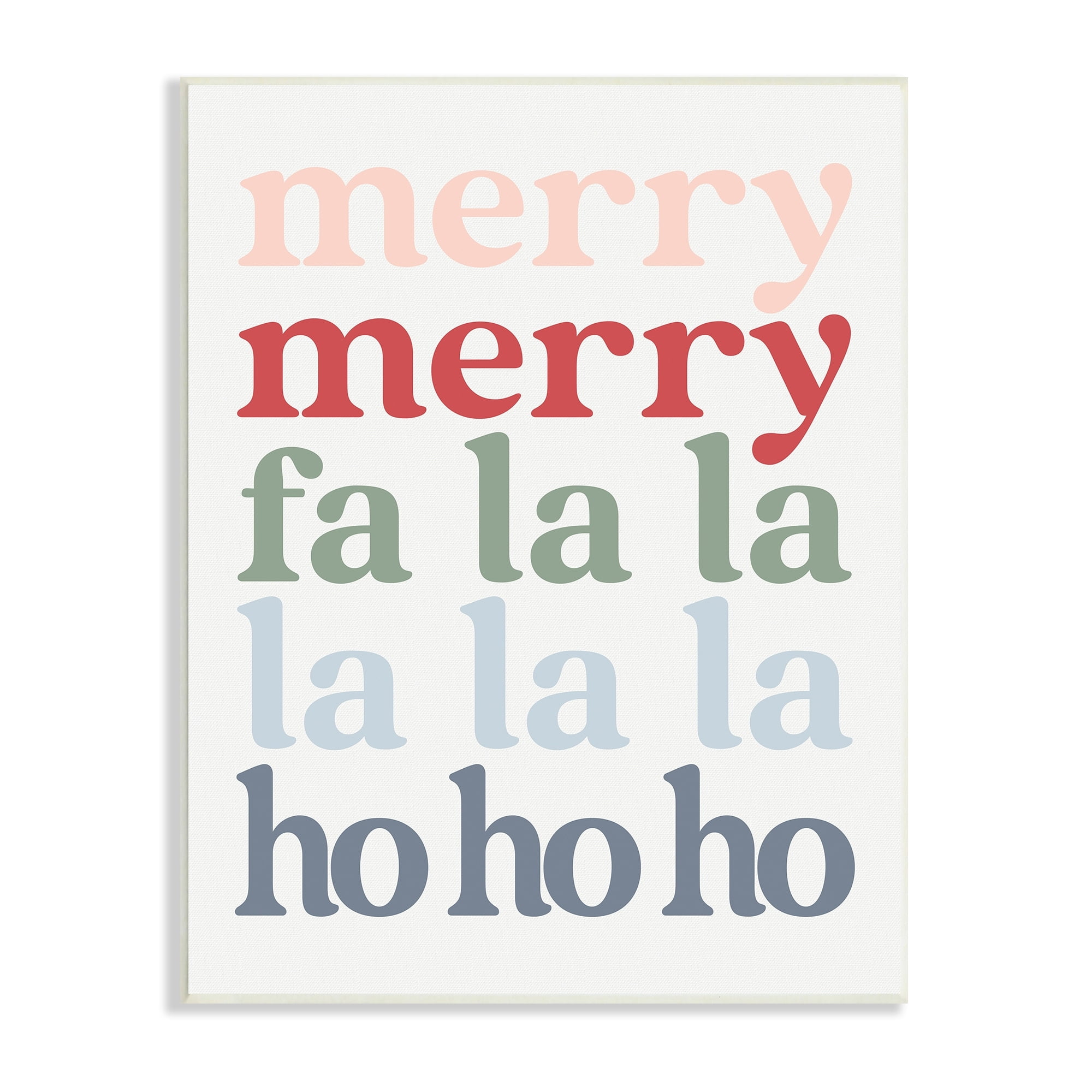 Merry Fa-La-La Minimal Typography Festive Words Inspirational Graphic Art Unframed Art Print Wall Art