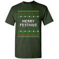 thumbnail image 1 of Merry Festivus Ugly Christmas Season Parody Funny DT Adult T-Shirt Tee, 1 of 2
