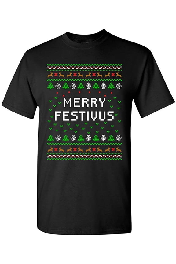Merry Festivus Ugly Christmas Season Parody Funny DT Adult T-Shirt Tee