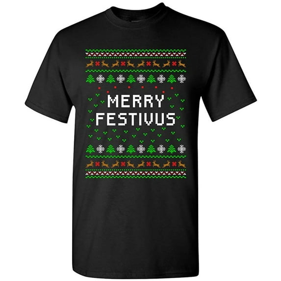 Merry Festivus Ugly Christmas Season Parody Funny DT Adult T-Shirt Tee