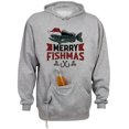 thumbnail image 1 of Merry Fishmas Beer Holder Tailgate Hoodie Sweatshirt Unisex 3X-Large Oxford, 1 of 4