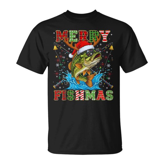 Merry Fishmas Christmas Fish Xmas Fishing For Men TShirt