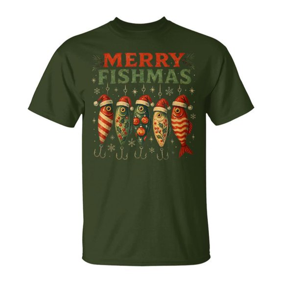 Merry Fishmas Fishing Christmas TShirt