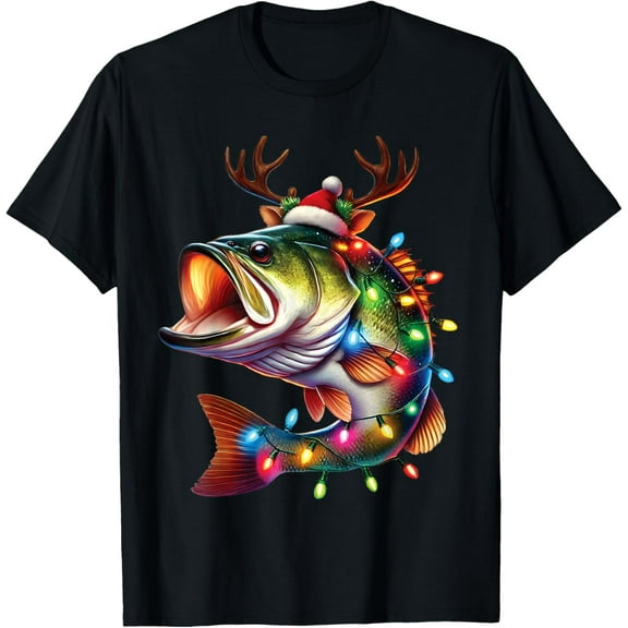 Merry Fishmas Santa Fishing Lovers Funny Fisherman Christmas T-Shirt tee