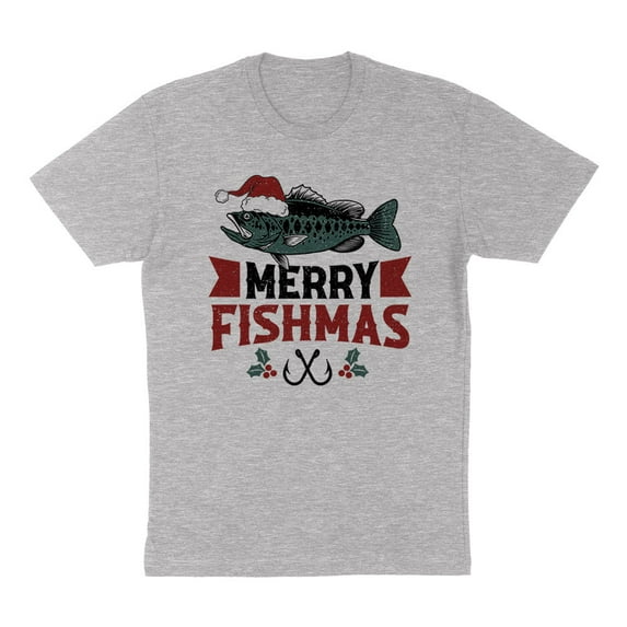 Merry Fishmas Shirt Unisex X-Small Grey
