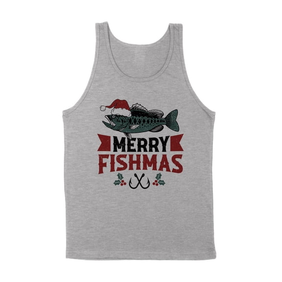 Merry Fishmas Tank Top Unisex Medium Grey