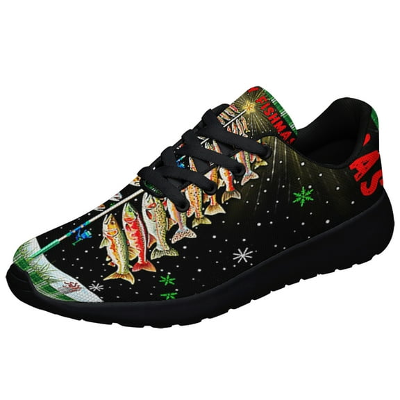 Merry Fishmas Tree ChriStas Shoes Sneakers Black Size 13